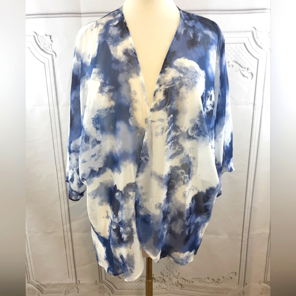 Tie Dye Sheer Chiffon Kimono Size Small